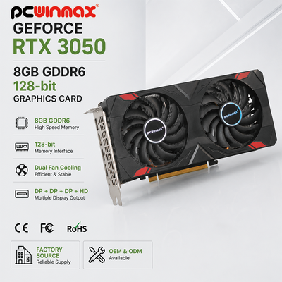PCWINMAX Oyun GeForce RTX 3050 8 GB GDDR6 128-Bit HD/DP PCIe 4 PC Oyun için Çift Fan Grafik Kartı