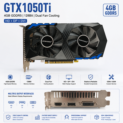 PCWINMAX Toptan GTX 1050 Ti 4GB 128Bit Grafik Kartı GDDR5 Düşük Güçlü GPU HD DP DVI Çıktısı ile Masaüstü için